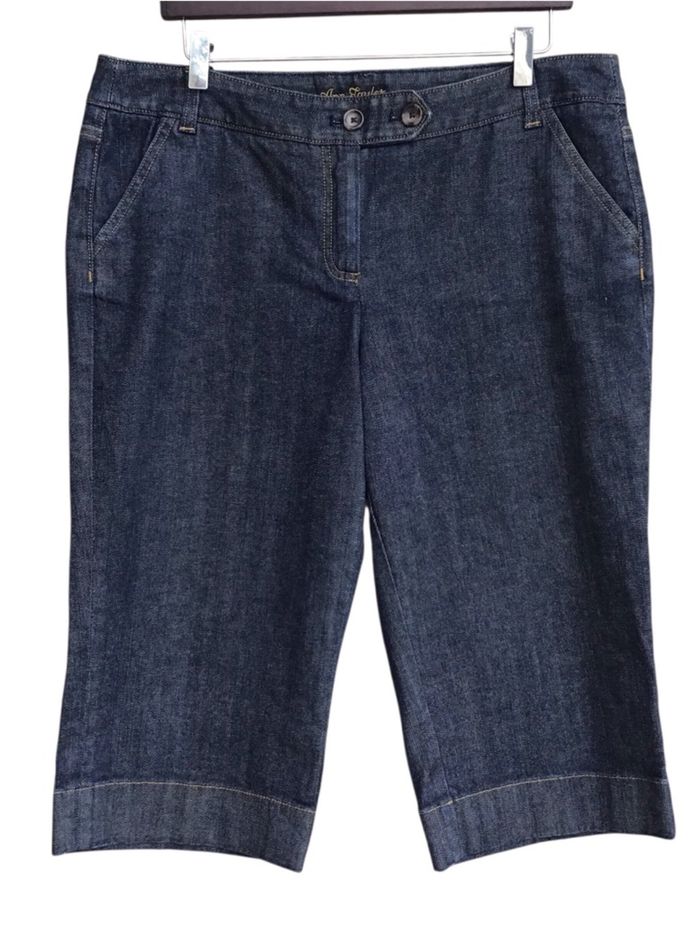 Ann Taylor Vintage Blue Denim Cropped Pedal Pushers NEW